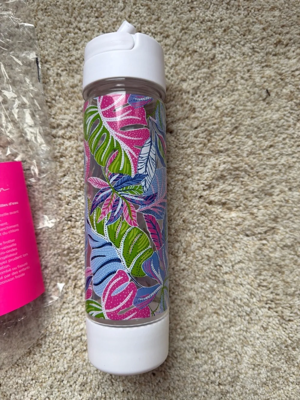 Lilly Pulitzer Blue Grotto Beleaf In Yourself 24 oz water bottle NWT